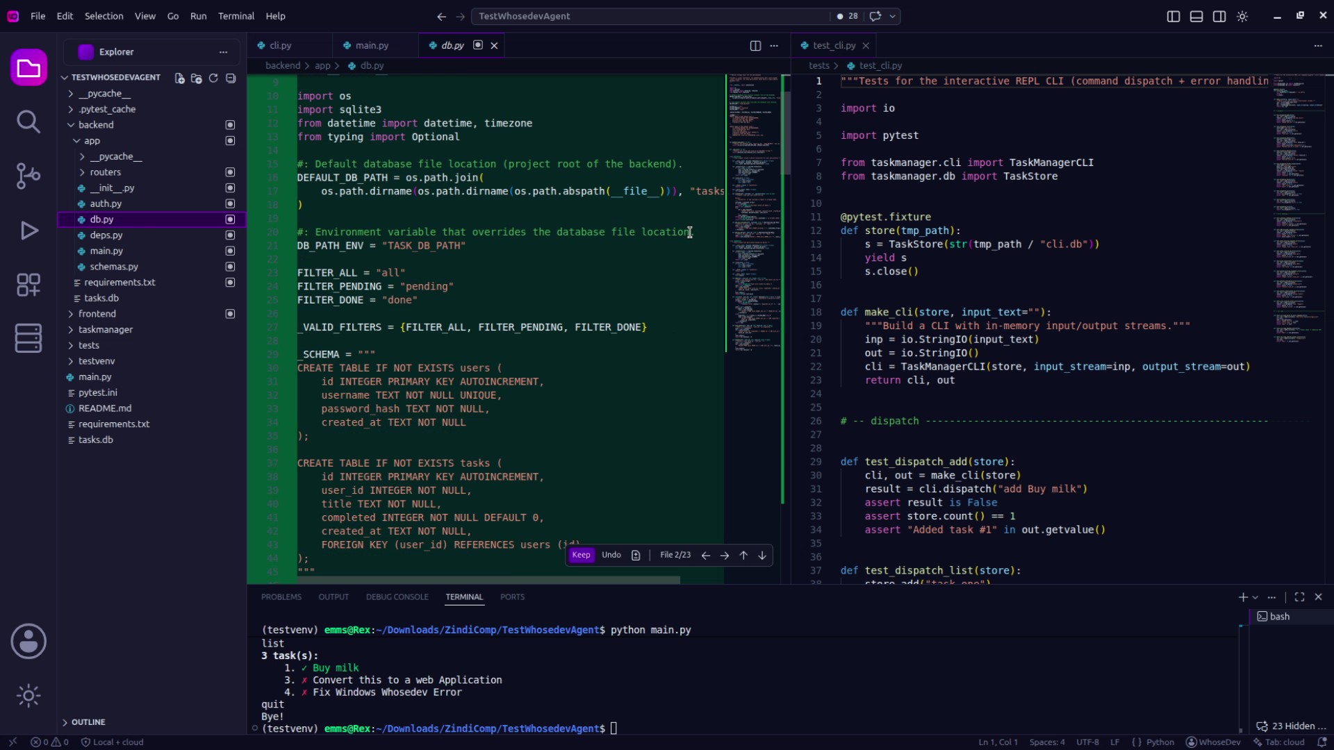 WhoseDev editor demo